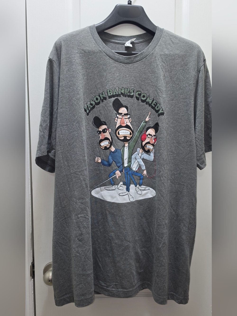 Bella Canvas Gray Jason Banks Comedy Cartoon Tee
